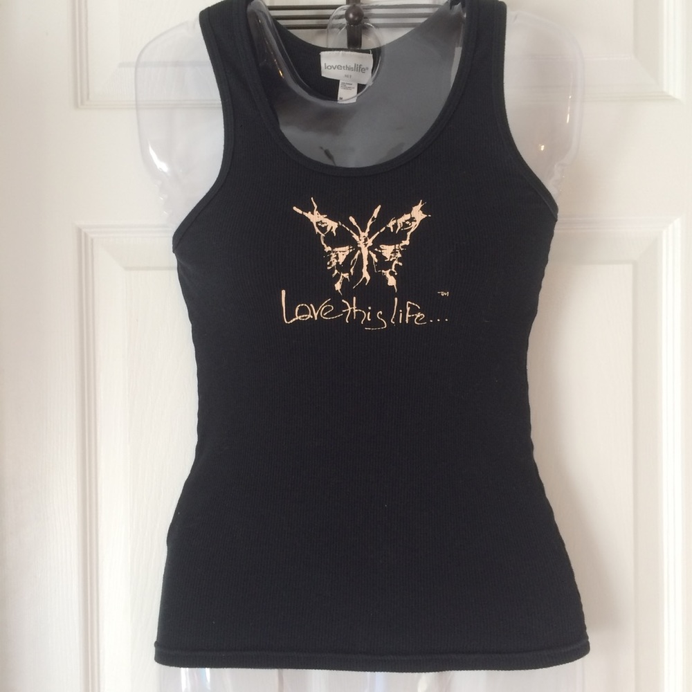 2/$10! LAST CHANCE! Love this Life Butterfly Tank Top